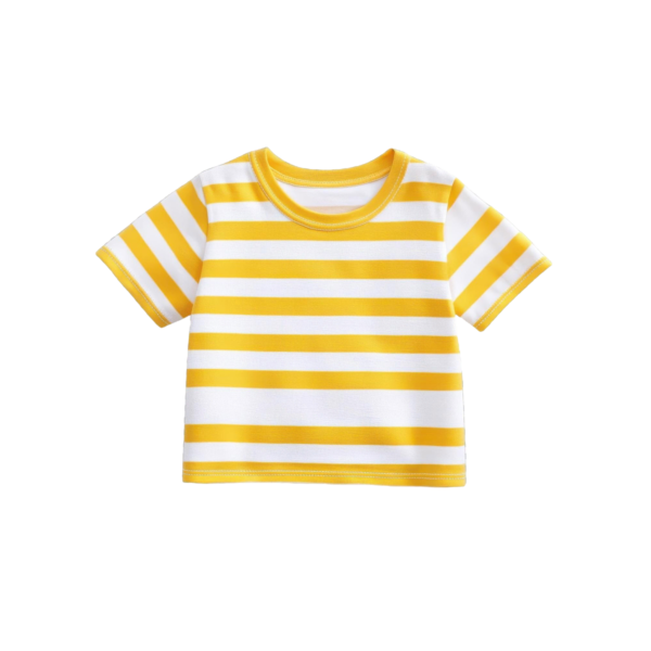 Striped short-sleeved T-shirt Yellow