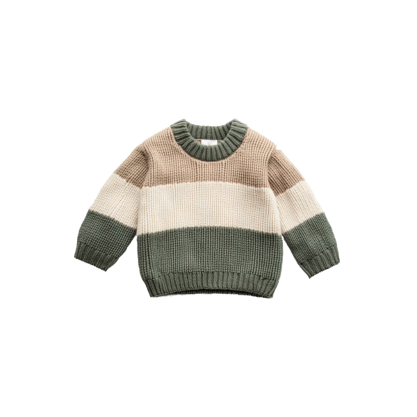 Toddler long sleeve sweatshirt green and white stripes