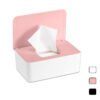 Wipes Dispenser, Baby Wipe Container, Refillable Wipe Holder for Easy Open & Close Wipe Case with Lid (Pink)