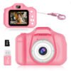 Syenll Kids Camera Toys, HD Digital Camera with 32GB SD Card, Selfie Camera Christmas Gifts for Boys Girls, Pink