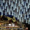 LED Meteor Shower Lights, 11.8 inch 10 Tubes 360 LED Falling Rain Drop Lights, Christmas Lights Outdoor for Holiday Party Decoration, White