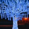 Meteor Shower Rain Lights, 20 inch 10 Tubes 540 LED Falling Raindrop Lights, Christmas Lights for Party Decoration, Blue