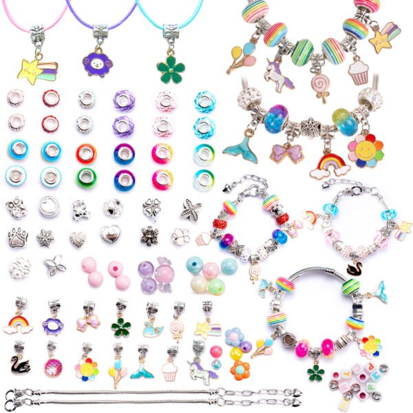 ZHUTU1 Niteris Charm Bracelet Making Kit for Girls, 198 Pcs DIY Art Craft Bead Kit for Jewelry Bracelets Necklace Making for Teen Girls Age 8-12