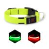 Syenll LED Dog Collar, USB Rechargeable Light Up Dog Collar, Adjustable Safety Glowing Collar for Dogs (Green, Medium)