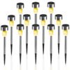 12 Pack Solar Lights Outdoor, Stainless Steel Solar Garden Lights, Waterproof LED Landscape Light for Patio Yard Decoration, Warm White