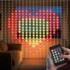 400 LED Smart Curtain Lights, 6.56ft x 6.56ft Dynamic Pattern DIY Fairy String Lights with APP and Remote, RGB Wall Lights for Indoor Bedroom Backdrop Decor