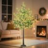 Lighted Olive Tree, 6ft 300 LED Artificial Fairy Lights Tree, Faux Plant Tree for Indoor Outdoor Home Party Wedding Decoration, Warm White