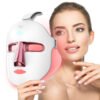 LED Face Mask, Red Light Therapy for Facial Skin Care, Rechargeable 7 Color Light Mask Device for Home Facial Care, White