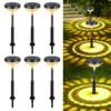 6 Pack Solar Pathway Lights, LED Solar Powered Garden Lights, Outdoor Solar Lights for Walkway Yard Landscape (Color Changing & Warm White)