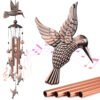 Outdoor Hummingbird Wind Chimes, Decorative Wind Chimes with Aluminum Tubes and Wind Bells, Memorial Wind Chimes Sympathy Gifts for Mom Grandma