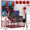 Syenll Kids Double Shot Arcade Basketball Game Set, Basketball Hoop with 8 Balls and Pump, Indoor Outdoor Play Toy Birthday Gifts for 3 to 12 Year Old Boys Girls