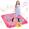 Kids Dance Mat, Electronic Dance Pad with LED Lights, Musical Dance Game Toy for 3 4 5 6 7 8 9 10 Years Old Boys Girls, Pink