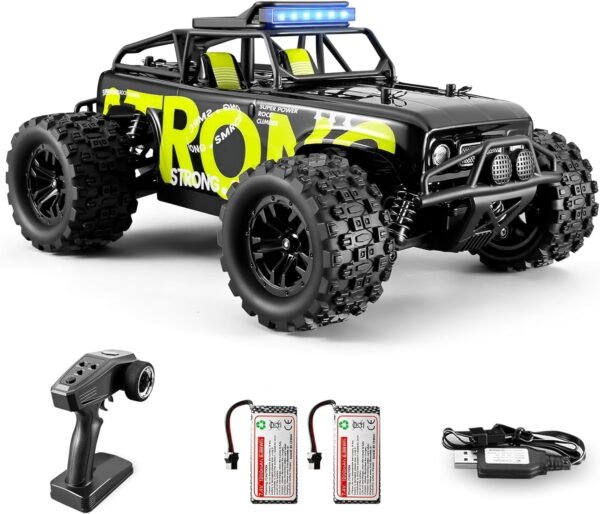 RNKR Remote Control Car, 1/18 RC Car, 40 km/h Fast RC Truck, 2.4GHz 4WD All Terrains Off-Road Remote Control Truck, 2 Batteries,Green