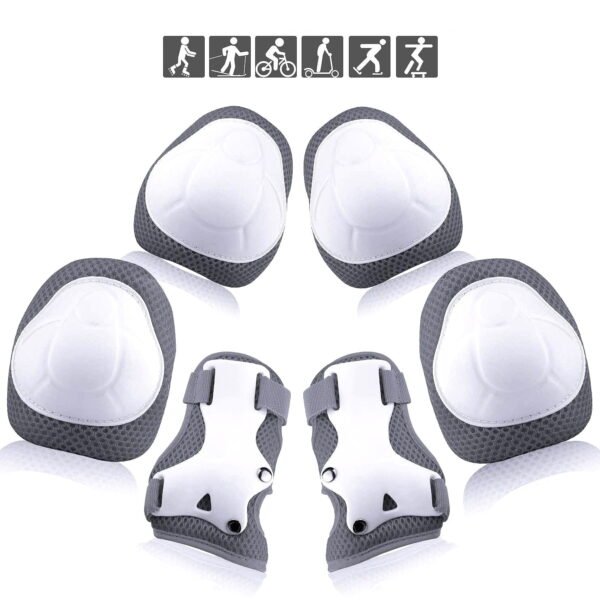 TiokMc Kids/Youth Protective Gear Set, Knee Pads, Elbow Pads & Wrist Guards for Roller Skates, BMX Bike, Skateboard, Inline Skating, Scooter, and Outdoor Sports, (Ages 2-10)