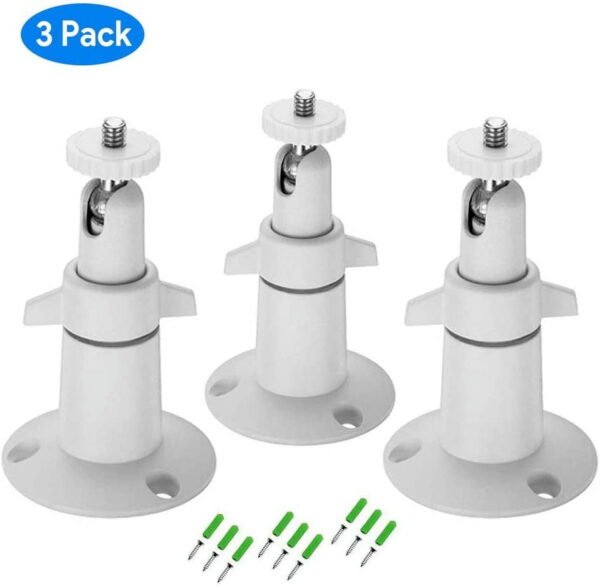 TiokMc Adjustable Security Wall Mount for Arlo Cameras, White, 3 Pack