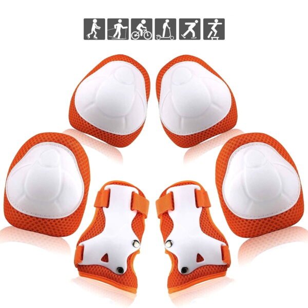 TiokMc Kids/Youth Protective Gear Set, Knee Pads, Elbow Pads & Wrist Guards for Roller Skates, BMX Bike, Skateboard, Inline Skating, Scooter, and Outdoor Sports, (Ages 2-10)