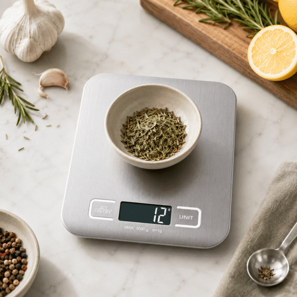 RNKR Digital Kitchen Scale, with 1g/0.05oz Precise Graduation, 5 Units LCD Display Scale kg, g, oz, ml, and lb, Easy Clean Stainless Steel and Tempered Glass