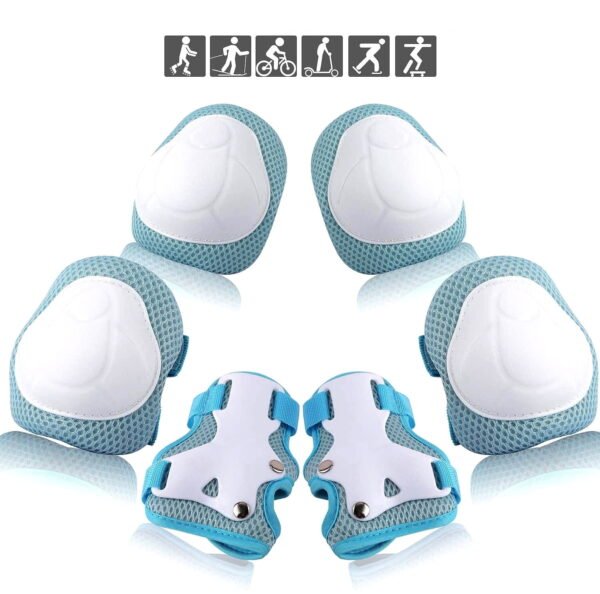 TiokMc Kids/Youth Protective Gear Set, Knee Pads, Elbow Pads & Wrist Guards for Roller Skates, BMX Bike, Skateboard, Inline Skating, Scooter, and Outdoor Sports, (Ages 2-10)