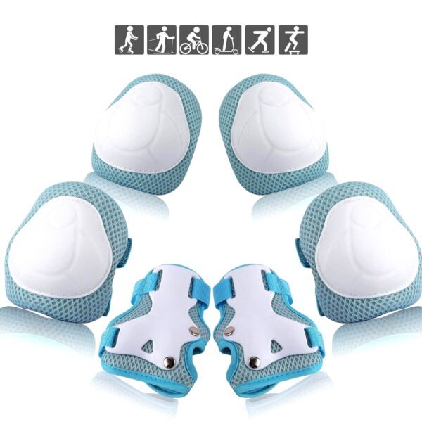 TiokMc Kids/Youth Protective Gear Set, Knee Pads, Elbow Pads & Wrist Guards for Roller Skates, BMX Bike, Skateboard, Inline Skating, Scooter, and Outdoor Sports, (Ages 2-10)