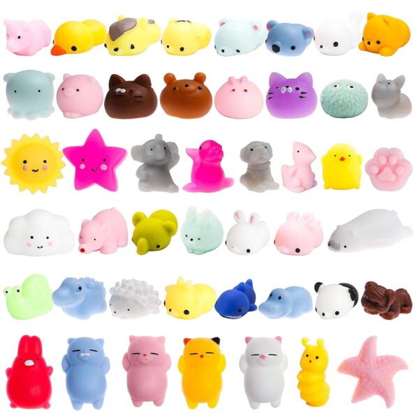 TiokMc 36 Pack Mini Mochi Squishy Toys, Kawaii Animal Squeeze Fidget Toys for Kids Party Favors, Pinata Fillers, Classroom Prizes, Treasure Box Rewards, Multicolor