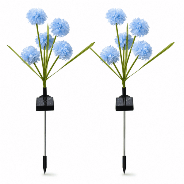 RNKR 2 Pack Solar Hydrangea Flower Lights, Warm White LED IP65 Waterproof Landscape Lighting for Yard Lawn Patio Pathway Garden Wedding Party Decor