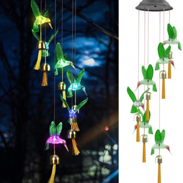 Solar Wind Chime for Outside,Color Changing Solar Lights, LED Decorative Mobile, Waterproof Outdoor Solar Lights for Home/Yard/Patio/Garden/Mom Gift