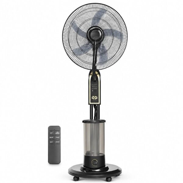 RNKR Pedestal Mist Fan, 18 in Portable Oscillating Cooling Fans with Remote Control and 4l Water Tank,for Office Camping Bedroom