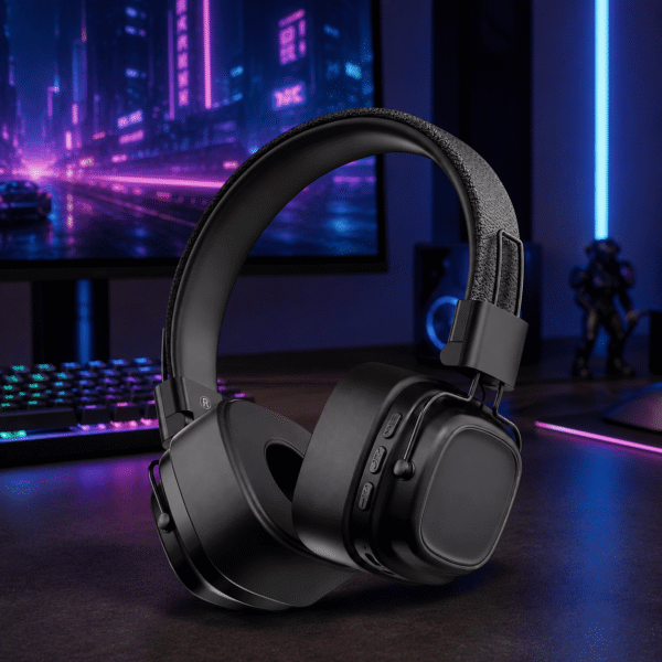 RNKR Wireless Bluetooth Over-Ear Headphones, Foldable Stereo Headset, Soft Cushioned Ear Pads, Hi-Fi Sound, Long Battery Life, for Music, Gaming, Travel, Work