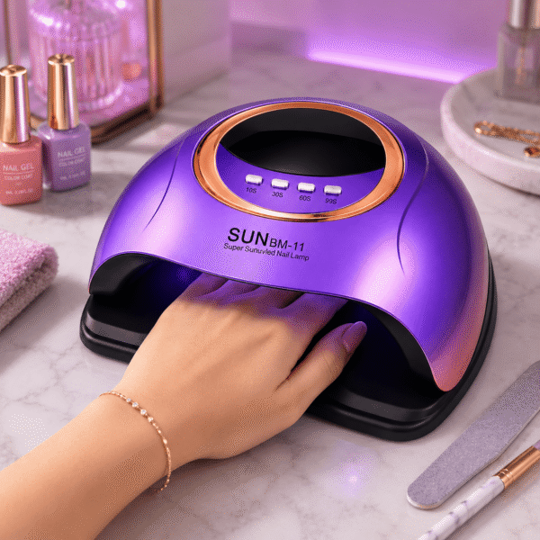 RNKR 280W UV LED Nail Lamp for Gel Nails, Nail Dryer with 66 LED Beads, 4 Timer Settings (10/30/60/99s), Auto Sensor, LCD Display, Fast Curing Light