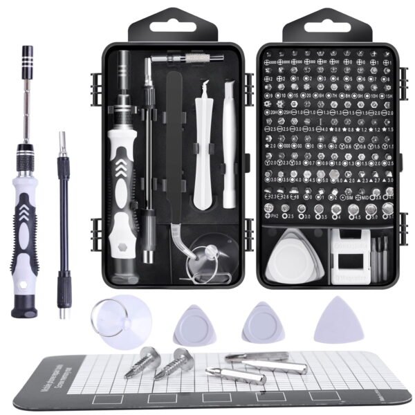 TiokMc 123 in 1 Precision Screwdriver Phone Repair Kit, Computer Screwdriver Kit Tech Tool Kit for iPhone, MacBook, Computer, Laptop, PC, Tablet, PS4,Xbox, Nintendo, Game Console