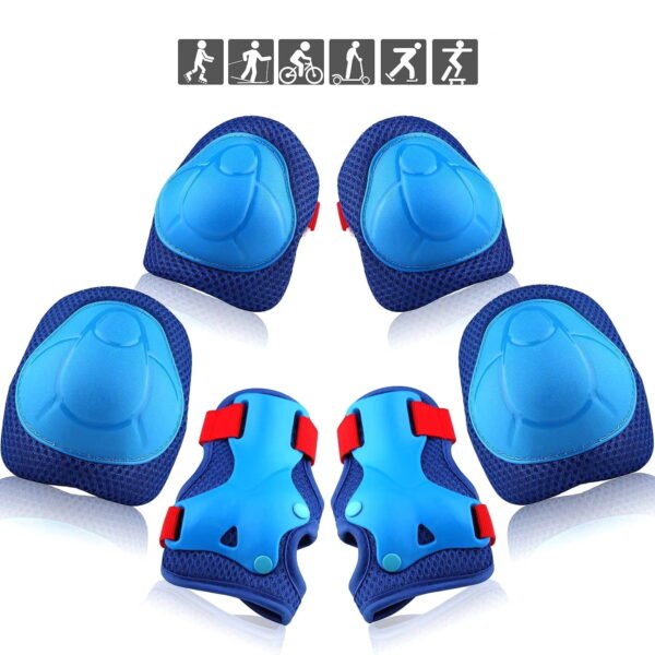 TiokMc Kids/Youth Protective Gear Set, Knee Pads, Elbow Pads & Wrist Guards for Roller Skates, BMX Bike, Skateboard, Inline Skating, Scooter, and Outdoor Sports, (Ages 2-10)