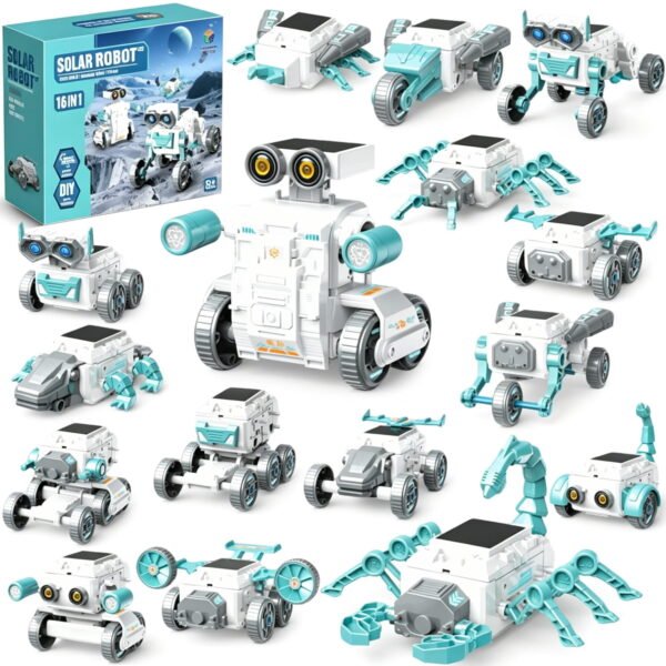 RNKR 16-in-1 Solar Robot Kit for Kids, STEM Building Toy with Solar Powered DIY Robot Models, for Boys and Girls Ages 8+