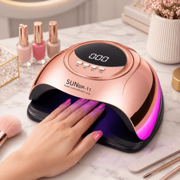 RNKR 280W UV LED Nail Lamp for Gel Nails, Nail Dryer with 66 LED Beads, 4 Timer Settings (10/30/60/99s), Auto Sensor, LCD Display, Fast Curing Light