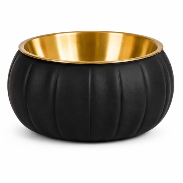 RNKR Pumpkin Shaped Pet Food Bowl, Stainless Steel Dog Bowl with Non-Slip Stable Base, Stylish pet Feeding Bowl for Small Medium Pets, Food & Water Bowl for Home Use