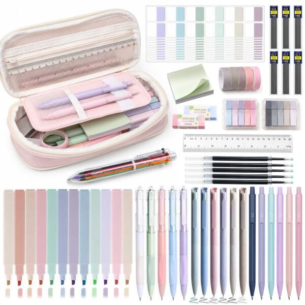 drilldown (2) RNKR Stationery Kit with Pencil Case, Complete Supplies Set with Gel Pens, Mechanical Pencils, Sticky Notes for Office, Journaling