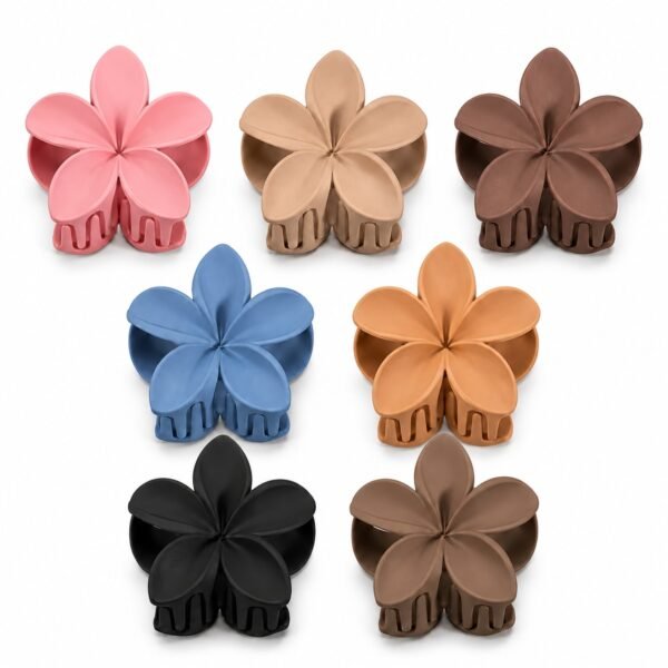 drilldown (3) RNKR 7 Packs Flower Hair Claw Clips, Large Matte Floral Hair Clips, Strong Hold Hair Claw for Thick Thin Hair, Elegant Hair Styling Clip for Girls Daily Wear