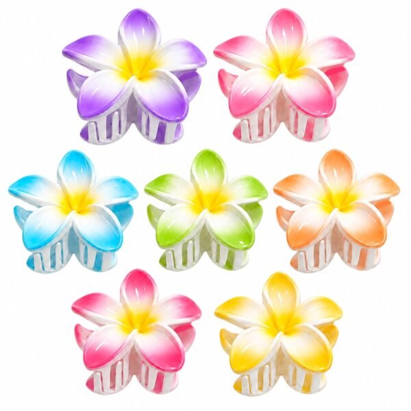 drilldown (4) RNKR 7 Pack Flower Hair Claw Clips, Large Floral Hair Clips with Strong Hold, Colorful Matte Flower Hair Accessories for Thick Thin Hair, for Girls Daily Wear
